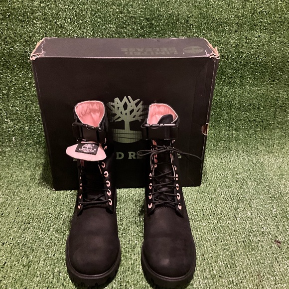 Timberland Limited Release Black and Pink Combat Boots - Picture 2 of 8